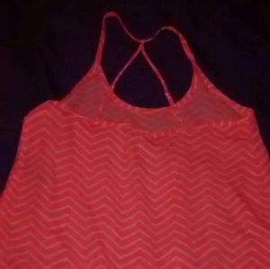 Pink and white blouse tank top